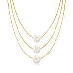 Elegant 3-Strand Cultured Pearl Layered Necklace