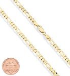 18K Gold Over Silver Figaro Link Necklace