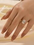Elongated Oval Cut Simulated Diamond Engagement Ring