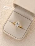 Elongated Oval Cut Simulated Diamond Engagement Ring