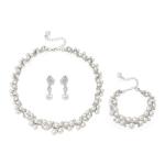 Elegant Austrian Crystal Pearl Vintage Wedding Jewelry Set