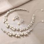 Elegant Austrian Crystal Pearl Vintage Wedding Jewelry Set