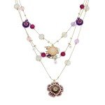 Betsey Johnson Floral Layered Necklace for Women