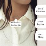 KISPER 16" Sterling Silver Box Link Necklace