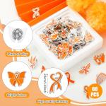 Orange Ribbon Enamel Pins - 60 Pack