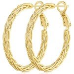 14K Gold Trendy Hoop Earrings for Women