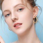 14K Gold Trendy Hoop Earrings for Women