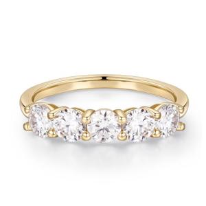 Moissanite 5 Stone Wedding Ring for Her