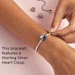 PANDORA Sterling Silver Heart Clasp Charm Bracelet