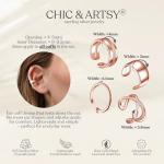 Rose Gold Plated Non-Piercing Ear Cuffs - 4 Styles