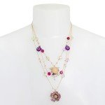 Betsey Johnson Floral Layered Necklace for Women
