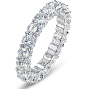 Moissanite Eternity Ring, 5.3ct Sterling Silver