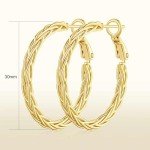 14K Gold Trendy Hoop Earrings for Women