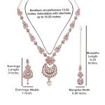 Bollywood-Inspired Silver Floral Necklace and Mangtika Set