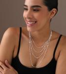 Italian Design 925 Silver CZ Station Necklace 24