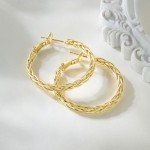 14K Gold Trendy Hoop Earrings for Women