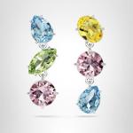 Swarovski Multicolored Drop Earrings with Asymmetrical Design