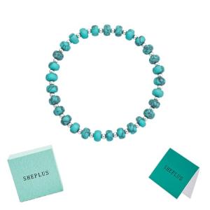 Turquoise Sterling Silver Bead Bracelet for Her