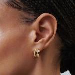Dainty Gold Huggie Hoop Earrings with CZ