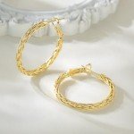14K Gold Trendy Hoop Earrings for Women