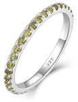 Stackable 925 Sterling Silver Peridot Ring Size 7