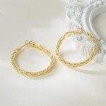 14K Gold Trendy Hoop Earrings for Women