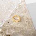 18K Gold Plated Twisted Braided Dome Ring