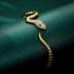 Adjustable Gold Snake Wrap Bangle Bracelet for Women