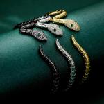 Adjustable Gold Snake Wrap Bangle Bracelet for Women