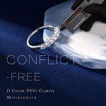 Moissanite 7 Stone Wedding Ring in White Gold