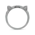 10k White Gold Cat Ears Diamond Accent Ring
