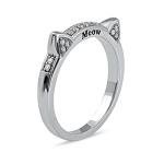 10k White Gold Cat Ears Diamond Accent Ring