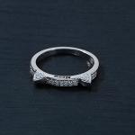 10k White Gold Cat Ears Diamond Accent Ring