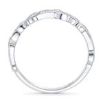 Sterling Silver Leaf CZ Filigree Ring for Women