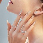 Moissanite 7 Stone Wedding Ring in White Gold