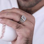 Personalized Sterling Silver Baseball Texture Signet Ring