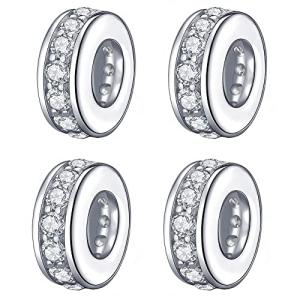 Clear CZ Spacer Charms for Pandora Bracelets (4 pcs)