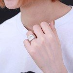 Personalized Sterling Silver Baseball Texture Signet Ring
