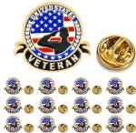 Veterans Day USA Enamel Pins - 50 Pack