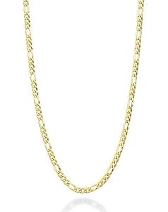 18K Gold Over Silver Diamond-Cut Figaro Necklace