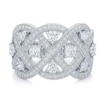 Woven Sterling Silver Art Deco CZ Statement Ring