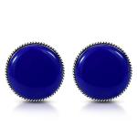 Vintage Blue Lapis-Lazuli Clip-On Sterling Silver Earrings