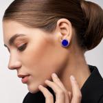 Vintage Blue Lapis-Lazuli Clip-On Sterling Silver Earrings