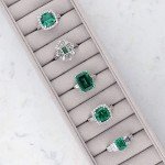BERRICLE Sterling Silver Green Cushion Cut Ring