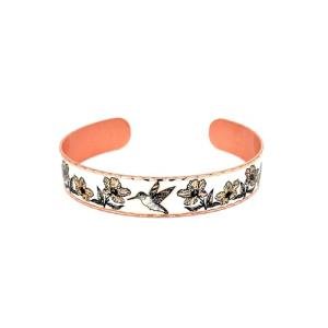 Adjustable Copper Hummingbird Cuff Bracelet