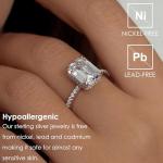 Emerald Cut Cubic Zirconia Engagement Ring for Women