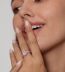 Emerald Cut Cubic Zirconia Engagement Ring for Women