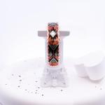 Native American Copper Arrow Cuff Bracelets - Maroon & Turquoise