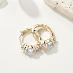 Moissanite Hoop Earrings in Sterling Silver