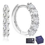 Elegant Moissanite Huggie Earrings in Silver